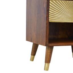 Mini Nightstand with Space-Saving Storage, Durable Side Table with Spacious Drawer & Single Shelf for Bedroom, Brown - Aosom UK - thumbnail 5