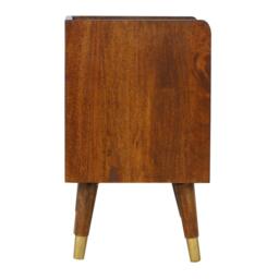 Mini Nightstand with Space-Saving Storage, Durable Side Table with Spacious Drawer & Single Shelf for Bedroom, Brown - Aosom UK - thumbnail 7