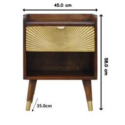 Mini Nightstand with Space-Saving Storage, Durable Side Table with Spacious Drawer & Single Shelf for Bedroom, Brown - Aosom UK - thumbnail 3