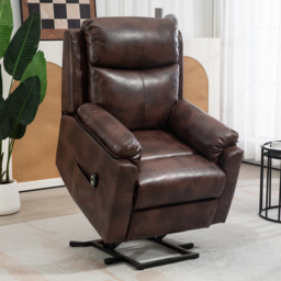 HOMCOM Riser and Recliner Chair for the Elderly, Lift Chair with Remote Control, Side Pockets, Pocket Spring, Dark Brown - Aosom UK - thumbnail 2