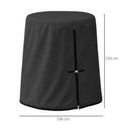 Outsunny Hanging Egg Chair Protective Cover, Waterproof & Dustproof Single Swing Seat Cover with Zipper, 300D Oxford Fabric, Grey - Aosom UK - thumbnail 3