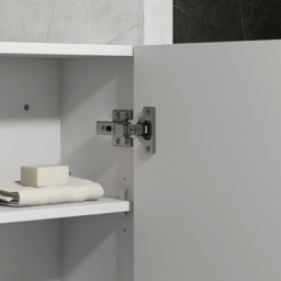 kleankin Bathroom Wall Cabinet, High Gloss Bathroom Storage Cabinet with Soft-Close Door, 3 Shelves, Adjustable Shelf, White - thumbnail 8