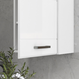 kleankin Bathroom Wall Cabinet, High Gloss Bathroom Storage Cabinet with Soft-Close Door, 3 Shelves, Adjustable Shelf, White - thumbnail 9