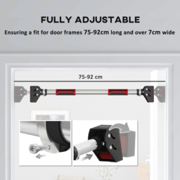 SPORTNOW Pull Up Bar for Home Doorway Pull Up Bar, No Screws Door Frame Chin Up Bar, Adjustable Length (75-92cm) for Home Gym Workout - Aosom UK - thumbnail 4