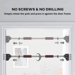 SPORTNOW Pull Up Bar for Home Doorway Pull Up Bar, No Screws Door Frame Chin Up Bar, Adjustable Length (75-92cm) for Home Gym Workout - Aosom UK - thumbnail 5