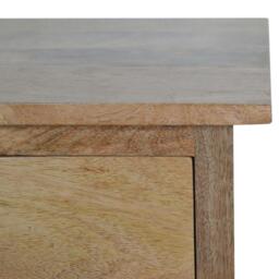 Solid Wood Nordic Bedside Table with 2 Smooth-Glide Drawers, Circular Design, Bedside Cabinet with Unique Grain, 38L x 45W x 60H cm, Brown - Aosom UK - thumbnail 4