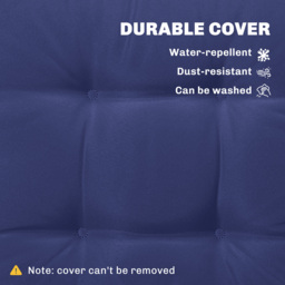 Outsunny Garden Seat Cushion with Ties, 42 x 42cm Replacement Dining Chair Seat Pad, Dark Blue - thumbnail 5