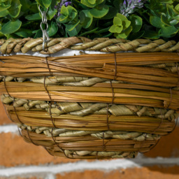 Outsunny 2 PCs Artificial Lisianthus Flower Hanging Planter with Basket for Indoor Outdoor Decoration, Purple - thumbnail 9