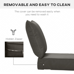 Outsunny Outdoor Seat Cushion W/ Back Patio Deep Seating Chair Replacement Cushion - Aosom UK - thumbnail 6