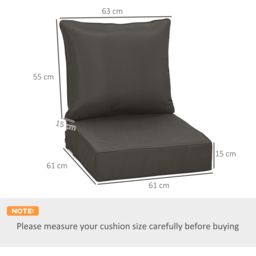 Outsunny Outdoor Seat Cushion W/ Back Patio Deep Seating Chair Replacement Cushion - Aosom UK - thumbnail 3