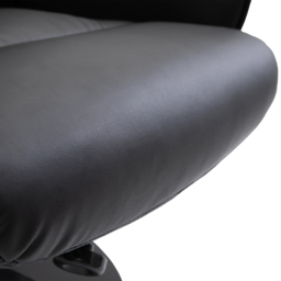 Executive Recliner Chair High Back and Footstool, HOMCOM Armchair Lounge Seat Black - Aosom UK - thumbnail 7