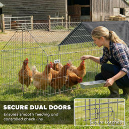 PawHut Rabbit Run with Protective Cover for  Small Animals, Chickens, Guinea Pigs, Tortoises, 180 x 75 x 75 cm, Black - thumbnail 5
