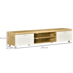 HOMCOM Modern TV Unit, TV Cabinet for TVs up to 90 Inches,  Entertainment Center with Drawer Shelf for Living Room, Bedroom, Oak and White - thumbnail 3