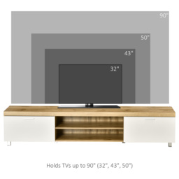 HOMCOM Modern TV Unit, TV Cabinet for TVs up to 90 Inches,  Entertainment Center with Drawer Shelf for Living Room, Bedroom, Oak and White - thumbnail 8