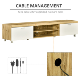 HOMCOM Modern TV Unit, TV Cabinet for TVs up to 90 Inches,  Entertainment Center with Drawer Shelf for Living Room, Bedroom, Oak and White - thumbnail 5