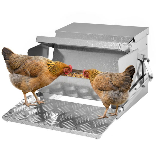 PawHut 11.5kg Capacity Automatic Chicken Poultry Feeder with a Galvanized Steel and Aluminium Build, Weatherproof Design - Aosom UK - image 1