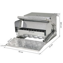 PawHut 11.5kg Capacity Automatic Chicken Poultry Feeder with a Galvanized Steel and Aluminium Build, Weatherproof Design - Aosom UK - thumbnail 3