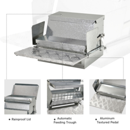 PawHut 11.5kg Capacity Automatic Chicken Poultry Feeder with a Galvanized Steel and Aluminium Build, Weatherproof Design - Aosom UK - thumbnail 5