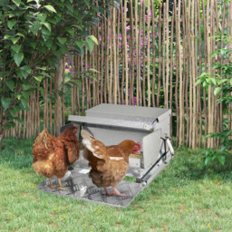 PawHut 11.5kg Capacity Automatic Chicken Poultry Feeder with a Galvanized Steel and Aluminium Build, Weatherproof Design - Aosom UK - thumbnail 2