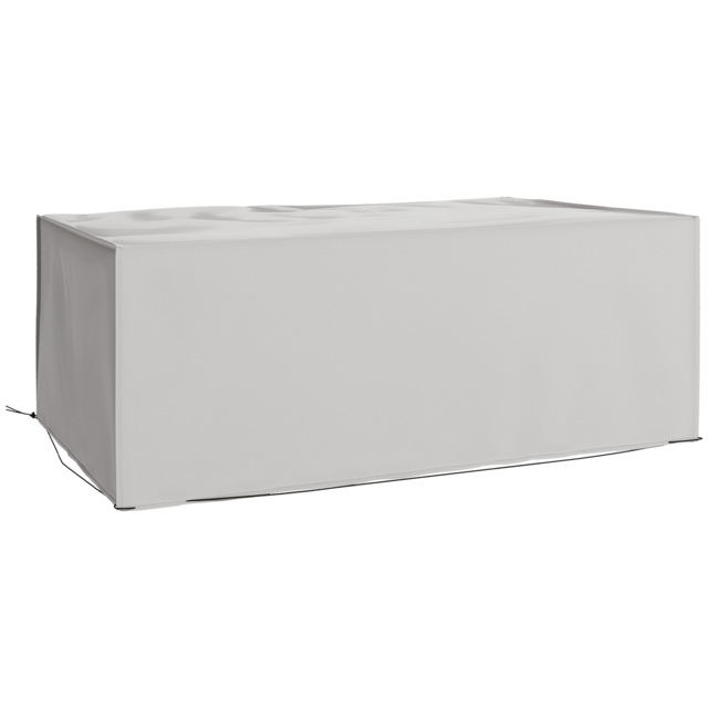 Outsunny 600D Oxford Patio Set Cover Outdoor Garden Rattan Furniture Protection Cover Protector Waterproof Anti-UV Grey 210L x 140W x 80Hcm - Aosom UK - image 1
