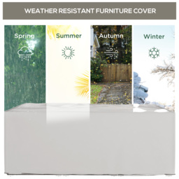 Outsunny 600D Oxford Patio Set Cover Outdoor Garden Rattan Furniture Protection Cover Protector Waterproof Anti-UV Grey 210L x 140W x 80Hcm - Aosom UK - thumbnail 6