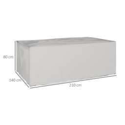 Outsunny 600D Oxford Patio Set Cover Outdoor Garden Rattan Furniture Protection Cover Protector Waterproof Anti-UV Grey 210L x 140W x 80Hcm - Aosom UK - thumbnail 3