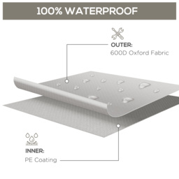 Outsunny 600D Oxford Patio Set Cover Outdoor Garden Rattan Furniture Protection Cover Protector Waterproof Anti-UV Grey 210L x 140W x 80Hcm - Aosom UK - thumbnail 4