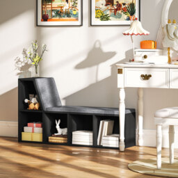 HOMCOM 2 Tier Modern Bookcase Bookshelf with Removable Cushions for Living Room - thumbnail 9