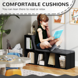HOMCOM 2 Tier Modern Bookcase Bookshelf with Removable Cushions for Living Room - thumbnail 6