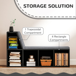 HOMCOM 2 Tier Modern Bookcase Bookshelf with Removable Cushions for Living Room - thumbnail 5
