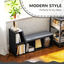 HOMCOM 2 Tier Modern Bookcase Bookshelf with Removable Cushions for Living Room - thumbnail 4