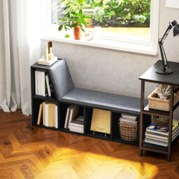 HOMCOM 2 Tier Modern Bookcase Bookshelf with Removable Cushions for Living Room - thumbnail 8