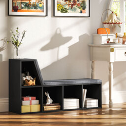 HOMCOM 2 Tier Modern Bookcase Bookshelf with Removable Cushions for Living Room - thumbnail 2