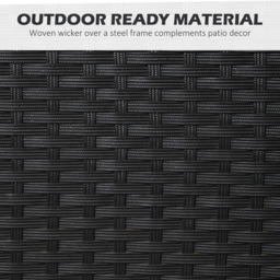 Outsunny 4 Seater Rattan Garden Furniture Set 5 Pieces Outdoor Dining Set with Cushions, Umbrella Hole - Black - thumbnail 7