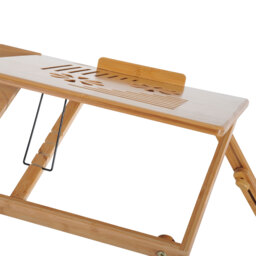 HOMCOM Foldable Laptop Desk Portable Bamboo Laptop Desk with Drawer - Aosom UK - thumbnail 8