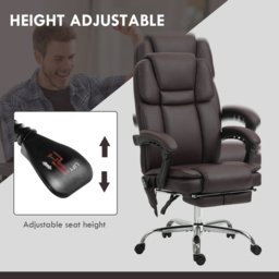 Vinsetto Six Point Vibrating Massage Office Chair - Dark Brown - thumbnail 5