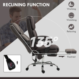 Vinsetto Six Point Vibrating Massage Office Chair - Dark Brown - thumbnail 6
