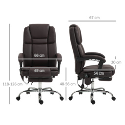 Vinsetto Six Point Vibrating Massage Office Chair - Dark Brown - thumbnail 3