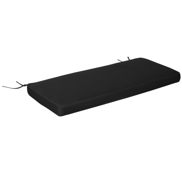 Outsunny Loveseat Cushion for 2 Seater Garden Bench, Comfortable Seat Pad for Outdoor Furniture, 120 x 50 x 8 cm, Black - Aosom UK - image 1