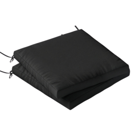 Outsunny Outdoor Seat Cushions Set of 2 with Ties, Waterproof Garden Seat Pads, Black - thumbnail 1
