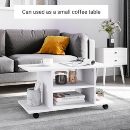 HOMCOM TV Stand W/ Shelves -White - Aosom UK - thumbnail 7