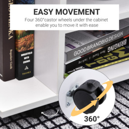 HOMCOM TV Stand W/ Shelves -White - Aosom UK - thumbnail 6