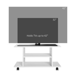 HOMCOM TV Stand W/ Shelves -White - Aosom UK - thumbnail 8