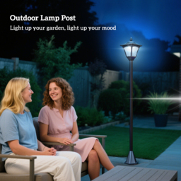 Outsunny Outdoor Solar Powered Post Lamp Sensor Dimmable LED Lantern Bollard Pathway 1.2M Tall – Black - Aosom UK - thumbnail 9
