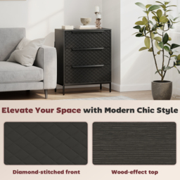 HOMCOM Chest of Drawers, Dresser with 3 Fabric Drawers and Aluminium Handles - Black - thumbnail 8