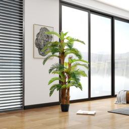 Outsunny 5FT Artificial Fern Tree with 36 Leaves, Decorative Fake Plant for Indoor Outdoor Décor, Nursery Pot - Aosom UK - thumbnail 7
