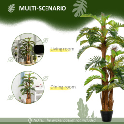 Outsunny 5FT Artificial Fern Tree with 36 Leaves, Decorative Fake Plant for Indoor Outdoor Décor, Nursery Pot - Aosom UK - thumbnail 4