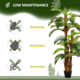 Outsunny 5FT Artificial Fern Tree with 36 Leaves, Decorative Fake Plant for Indoor Outdoor Décor, Nursery Pot - Aosom UK - thumbnail 6