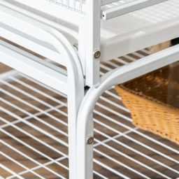 PawHut 3 Tier Bird Cage with Stand, Wheels, Toys, Ladders, for Canaries, Finches, Cockatiels, Parakeets, Budgie Cage with Accessories - White - thumbnail 8