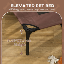 PawHut Raised Dog Bed Waterproof Elevated Pet Cot with Breathable Mesh UV Protection Canopy Coffee, for XXL Dogs, 122 x 92 x 108cm - Aosom UK - thumbnail 7